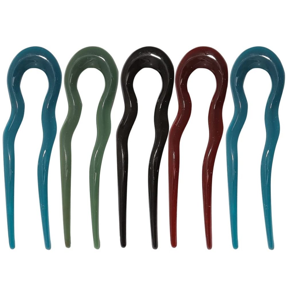 LALAFINA Large Size U-shaped Hair Forks for Women 5pcs Vintage Hair Pins Bun Hairpin Set Minimalist Styling Tools