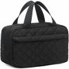 Makeup Bag for Women Girls Travel Cosmetic Tote Large Make Up Organizer Toiletry Bags Waterproof Zipper Pouch Purse Black-Quilted view 1
