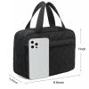 Makeup Bag for Women Girls Travel Cosmetic Tote Large Make Up Organizer Toiletry Bags Waterproof Zipper Pouch Purse Black-Quilted view 2