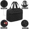 Makeup Bag for Women Girls Travel Cosmetic Tote Large Make Up Organizer Toiletry Bags Waterproof Zipper Pouch Purse Black-Quilted view 3