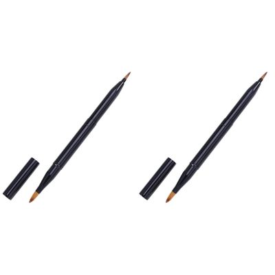 KALLORY 2pcs Lip Gloss Applicator Brush Lip Makeup Tool Kit Double-ended Brush Full Look