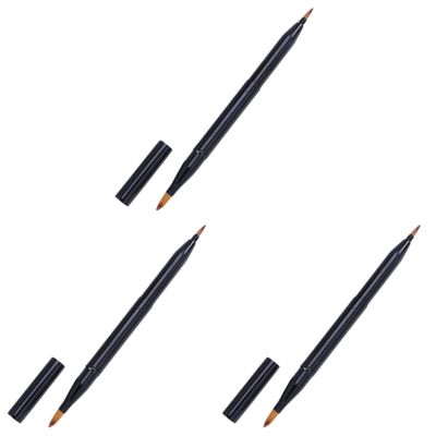 KALLORY 3pcs Double-ended Lip Brush Applicator for Makeup Lipstick Gloss Facial Essential Makeup Tool Kit