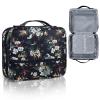 Gloppie Travel Toiletry Bag for Women Makeup Bag Big Cosmetic Bag Make Up Case Organizer for Beauty & Skincare Care Accessories White Flower view 1