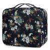 Gloppie Travel Toiletry Bag for Women Makeup Bag Big Cosmetic Bag Make Up Case Organizer for Beauty & Skincare Care Accessories White Flower view 2