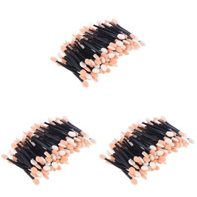KALLORY 300pcs Eyeshadow Brush Double-ended Makeup Brush Eyeshadow Stick Sponge Applicator