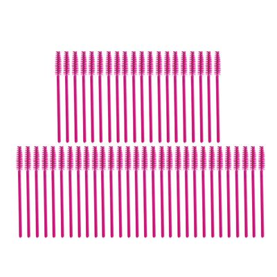 KALLORY 50pcs Disposable Eyelash Mascara Wands Double-sided Makeup Brush Eyelash Spoolies Applicators Essential Makeup Brushes for Home