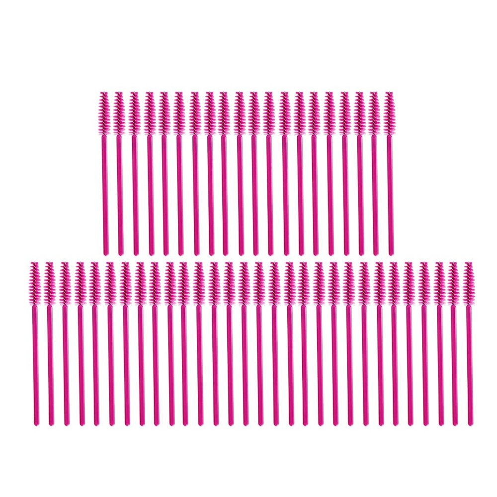KALLORY 50pcs Disposable Eyelash Mascara Wands Double-sided Makeup Brush Eyelash Spoolies Applicators Essential Makeup Brushes for Home