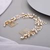 Chargances Bridal Pearl Crystal Hair Vine Comb Wedding Gold Long Headband Hair Comb Fashion Handmade Headpiece Bridal Hair Accessories for Wedding Prom Flower Girl (Gold) view 3