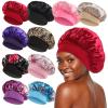KEPUWAY 10 Pcs Bonnet, Superior Satin Bonnet with Elastic Wide Band, Silk Hair Bonnet for Sleeping Women Men curly Dreadlock Braid Hair (Multicolor Share Pack) view 1