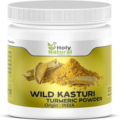 BETT Holy Natural Wild Kasturi Turmeric Powder - 100 GM (for Face and Skin, Curcuma Aromatica/Jangli Haldi/Kasthuri Manjal)