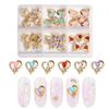 3D Heart Shaped Diamond Nail Charms Valentines Day Love Nail Rhinestones Nail Crystal Gems Nail Studs Gold Alloy Big Diamond Stone 30 Pieces for DIY Nail Jewelry Making Crafts Manicure (Mix Color) view 1