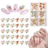 3D Heart Shaped Diamond Nail Charms Valentines Day Love Nail Rhinestones Nail Crystal Gems Nail Studs Gold Alloy Big Diamond Stone 30 Pieces for DIY Nail Jewelry Making Crafts Manicure (Mix Color) view 3