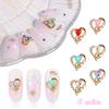 3D Heart Shaped Diamond Nail Charms Valentines Day Love Nail Rhinestones Nail Crystal Gems Nail Studs Gold Alloy Big Diamond Stone 30 Pieces for DIY Nail Jewelry Making Crafts Manicure (Mix Color) view 4