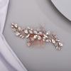 Chargances Handmade Crystal Gemstone Hair Side Comb with Rhinestone Headpiece - Rose Gold for Prom, Flower Girl or Wedding view 4