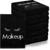 Vabean 30 Pcs Microfiber Black Makeup Washcloths for Face 13 x 13 Inches Makeup Remover Towels Reusable Absorbent Removers Face Wash Cloth with Embroidery for Women view 1