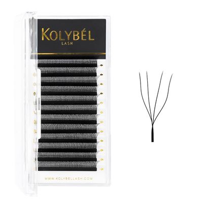 KOLYBEL W Eyelash Extension Automatic Flowering Lash Extension 4D Volume Premade Fan Lashes 0.07 C/D Curl Faux Mink Matte Black W Shaped Tips Soft Lightweight Lashes Supplies(4D-0.07-D-8-15mm)