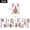 10 Pcs Henna Tattoo Kit Temporary Tattoo Adul Stickers Lace Pattern Fake Tattoos Henna Sticker for Women Girls DIY on Body Face Arms Legs Brown view 3