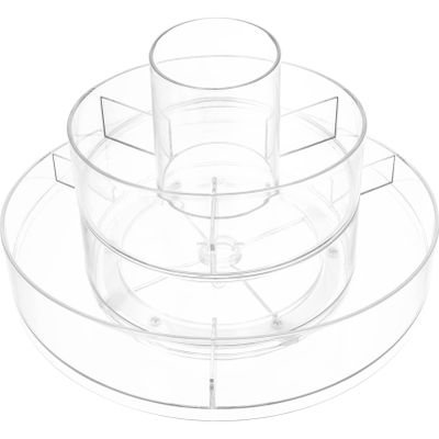 Cabilock 360degree Transparent Rotating Makeup Organizer Rack Multi Desktop Cosmetics Storage for Vanity and Bathroom for Makeup Tools Lipsticks and Accessories