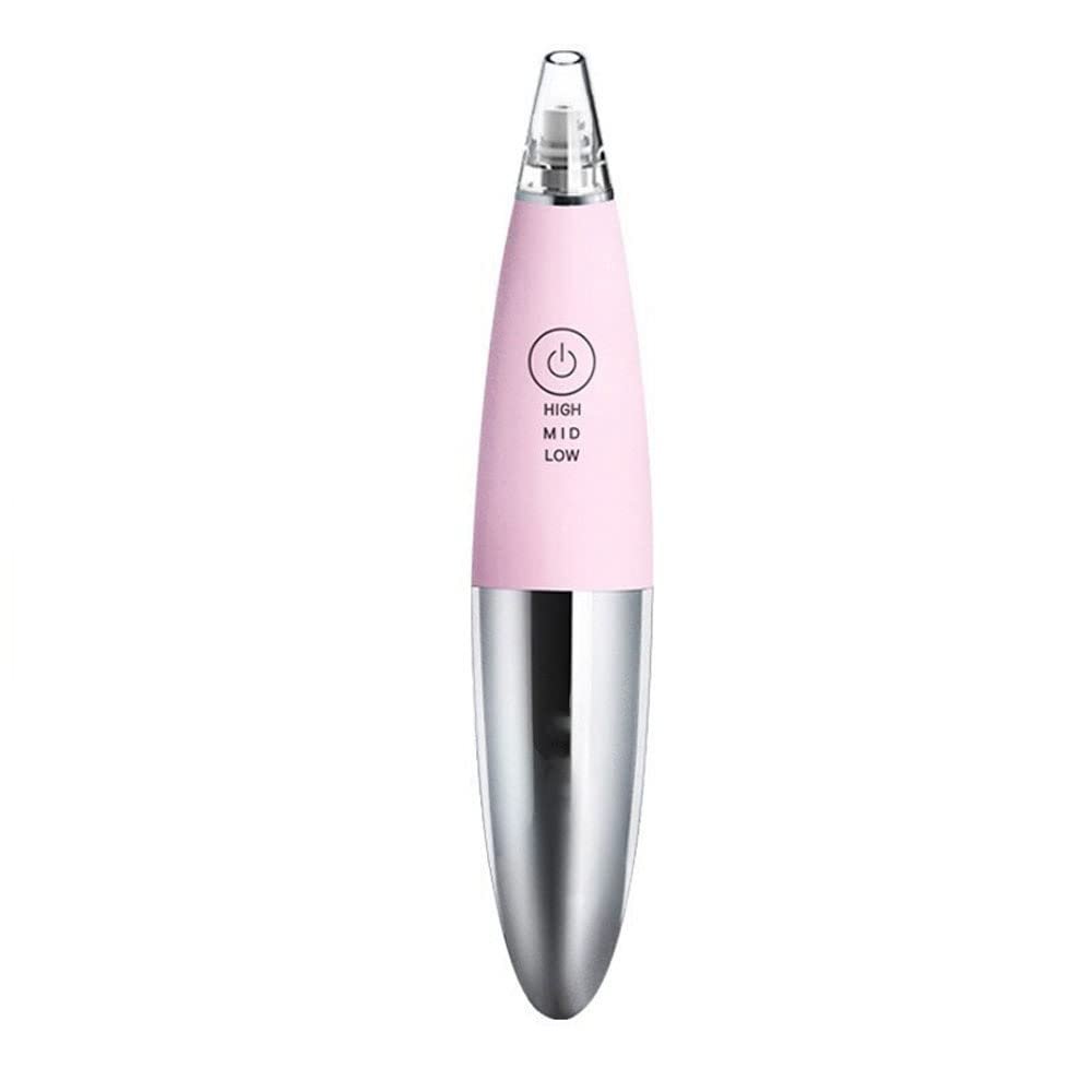 XARONF Blackhead Pore Vacuum Cleaner Remover, Facial Pore Cleaner Electric USB Rechargeable Blackhead Remover Kit with 4 Suction Head, 3 Adjustable Suction Power, for Women & Men (Color : Pink)