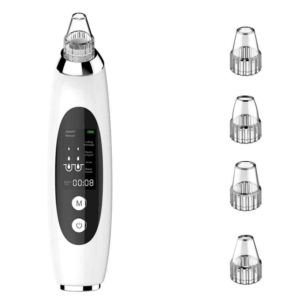 XARONF Blackhead Remover Pore Vacuum Cleaner - Facial Pore Cleaner - Electric USB Pore Vacuum with 4 Probes - Blackhead Suction Tool - Blackhead Remover Kit