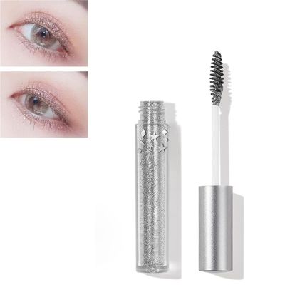 ANGUOEY 4D Diamond Glitter Lashes Mascara,Diamond Glitter Mascara Topper,Lasting Waterproof Thick Dazzling Eyelash Makeup,for Stage Party Wedding Music Festival