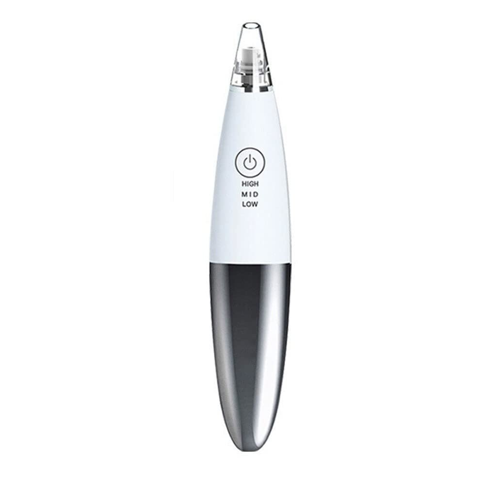 XARONF Blackhead Pore Vacuum Cleaner Remover, Facial Pore Cleaner Electric USB Rechargeable Blackhead Remover Kit with 4 Suction Head, 3 Adjustable Suction Power, for Women & Men (Color : White)