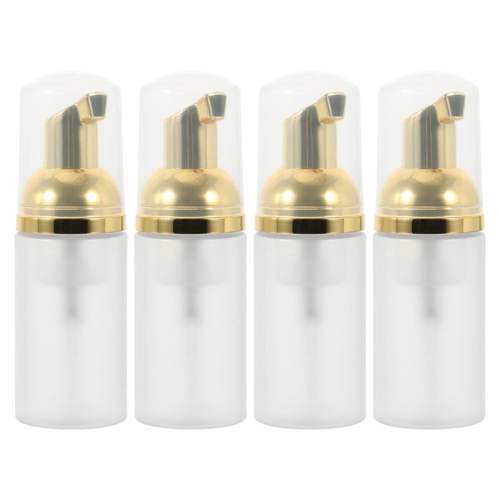 4pcs Foaming Soap Dispenser Refillable Frosted Pump Bottles Hand Soap Shampoo Body Wash Travel Size Empty Press Bottles Kitchen Bathroom