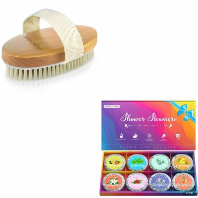 Dry Brushing Body Brush, Shower Steamers Aromatherapy for Women