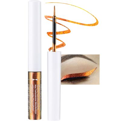 Chameleon Glitter Eyeliner Liquid-1Pcs Brown Gold Metallic High-Pigmented Colored Makeup Glitter Pen for Eye Liner Eyeshadow,Ultra-Fine Tip Multichrome Eyeliner,Christmas Makeup Gift for Women-03
