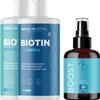 Hair Thickening Products for Women and Men - Sulfate Free Hair Thickening Shampoo and Biotin Hair Growth Conditioner plus Hair Oil for Dry Damaged Hair and Growth with Rosemary Oil for Hair Growth view 1
