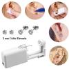 Ear Piercing Kit 4 Pcs Ear Piercing Gun Disposable Ear Piercing Gun Kit with Cubic Zirconia Silver Earring Studs (White) view 4