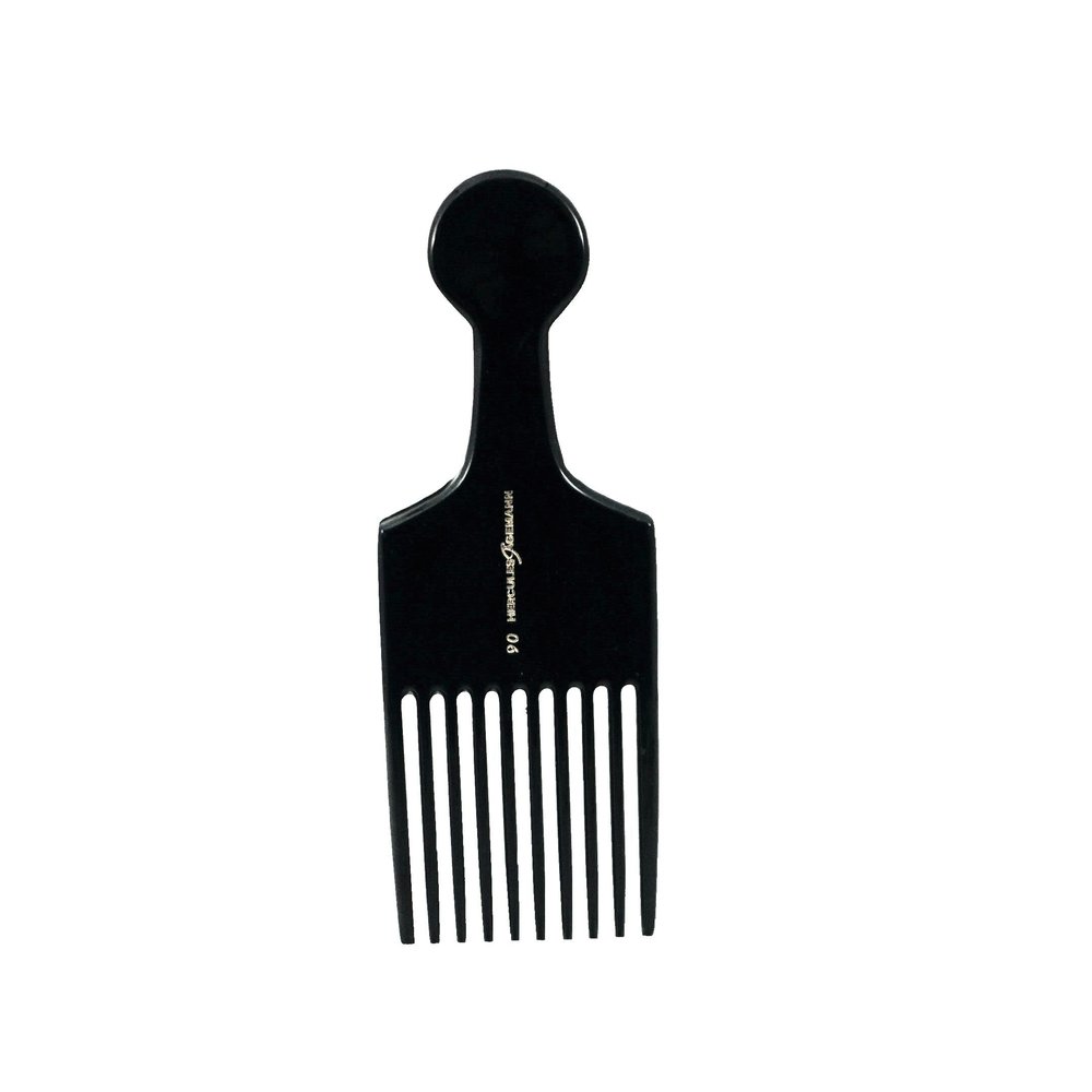 Hercules Sagemann 90 Hard Rubber Pick Comb. Extra Coarse, 6.75in Tall Comb For Thick Hair, Comb for Afro Hair Handmade and Hand Polished for Everyday Hair Care