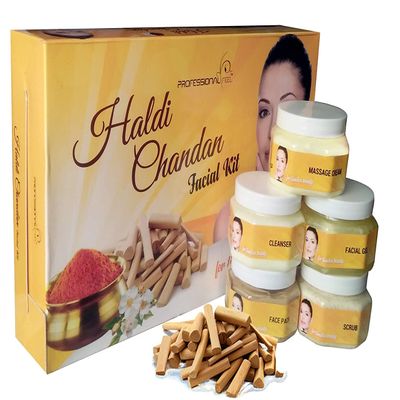 BlueQueen Haldi Chandan Facial Kit, Beauty Facial kit Fairness, Suitable For All Age, All Type of Skin Solution Best Facial kit ever in India - 250 Gm