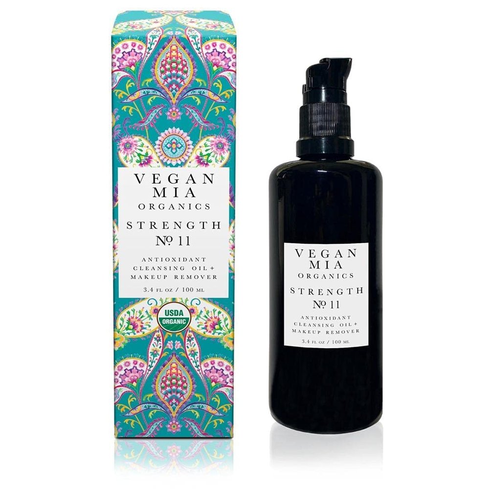 Vegan Mia - USDA Organic Facial Cleansing Oil & Makeup Remover - All-Natural Hydrating Oil Cleanser for Face, Eyes & Lips, Gently Removes Eye Makeup, Sunscreen, Foundation & Lipstick, 3.4 fl oz