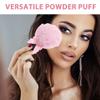 KALLORY 2pcs Lollipop Powder Puff Under Eyes Fluffy Loose Body Puffs Cosmetic Makeup Handle Tools and Large Face for Girls Mineral Soft Round Women Shape Cotton Corners view 3