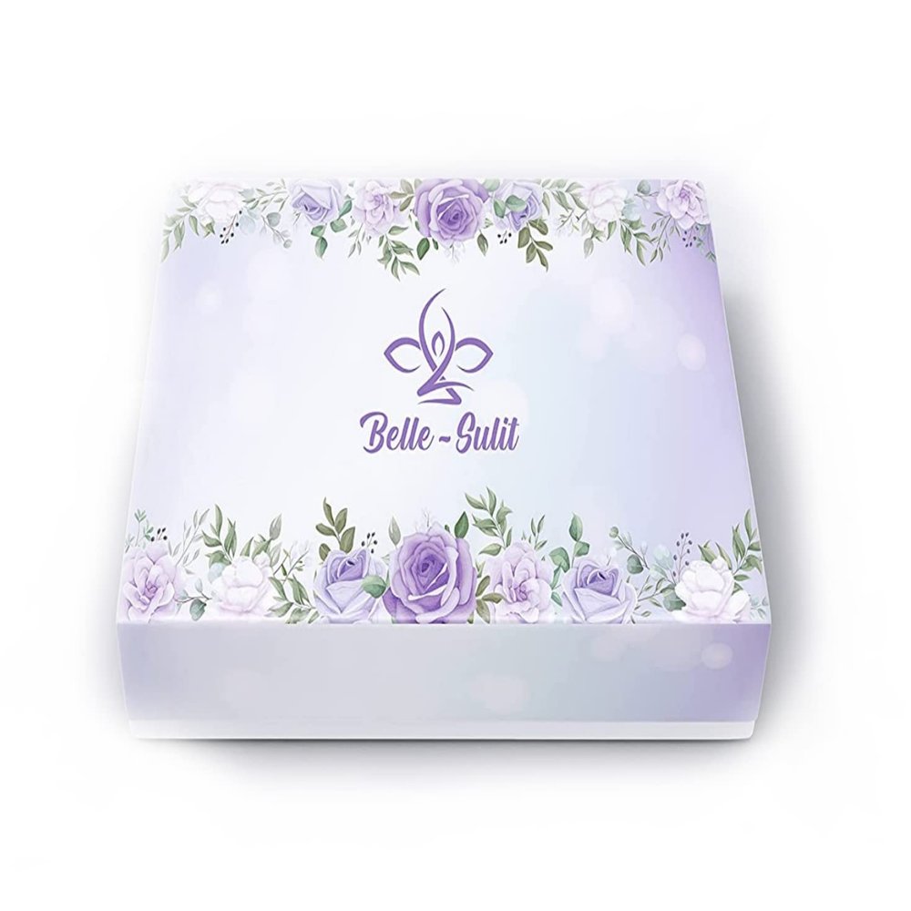 Belle-Sulit Luxurious Spa Box - Bath Salts, Bath Bomb, Face Mask, Body Lotion, Exfoliating Glove, Scented Candle, Personal Journal - Perfect for Relaxation, Rejuvenation, and Self-Care