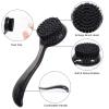 2 Pcs Large Facial Cleansing Brush Charcoal Bristles Black, Ooloveminso Manual Face Brushes for Deep Cleansing and Exfoliating Pores, Face Scrubber to Massage, Makeup Remove and Skin Care-Clear Black view 2
