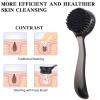 2 Pcs Large Facial Cleansing Brush Charcoal Bristles Black, Ooloveminso Manual Face Brushes for Deep Cleansing and Exfoliating Pores, Face Scrubber to Massage, Makeup Remove and Skin Care-Clear Black view 4
