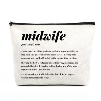 Midwife Definition Makeup Bag Gifts for OB Nurses, Obstetrician Gynecologist, Pediatrician, Coworkers Midwife Appreciation Gift Doctor Gift from New Mom