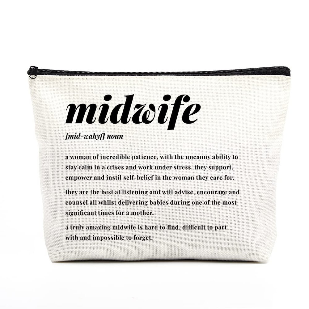 Midwife Definition Makeup Bag Gifts for OB Nurses, Obstetrician Gynecologist, Pediatrician, Coworkers Midwife Appreciation Gift Doctor Gift from New Mom