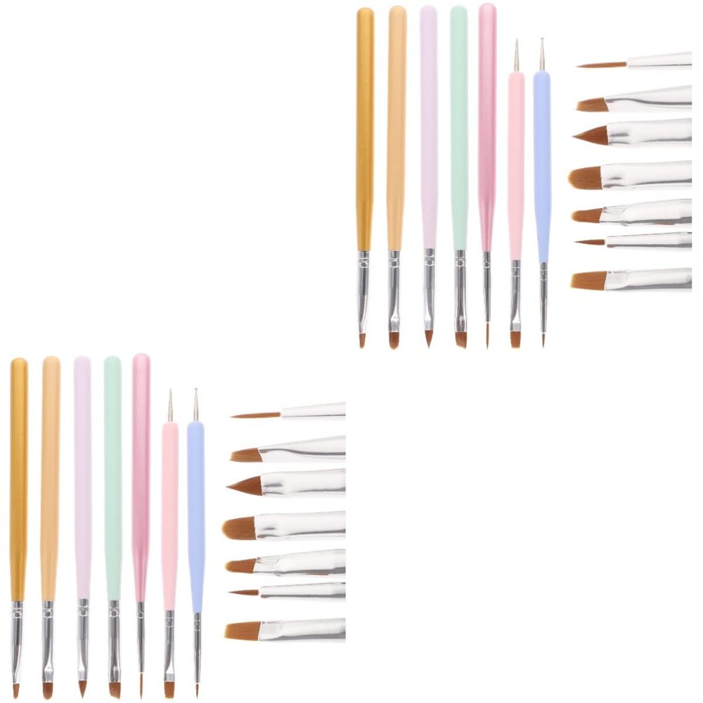 minkissy 14pcs Diy French Tip Nails Manicure Painting Tools Nail Art Pens Brushes Supplies