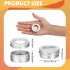 100 Pcs 0.5 Ounce Aluminum Tin Jar 15 ml Refillable Containers Clear Top Screw Lid Round Tin Container Bottle for Cosmetic, Cream, Diamond Painting, Salves, Balms, Lip Balm, Spices or Others, Silver view 2