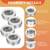 100 Pcs 0.5 Ounce Aluminum Tin Jar 15 ml Refillable Containers Clear Top Screw Lid Round Tin Container Bottle for Cosmetic, Cream, Diamond Painting, Salves, Balms, Lip Balm, Spices or Others, Silver view 3