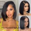 13x6 HD Transparent Invisible Lace Front Human Hair Wig Short Bob Straight Brazilian Virgin Hair Glueless Wigs for Women Short Bob Human Hair 150% Density Pre Plucked with Bleached Knots Remy Hair 16inch view 2