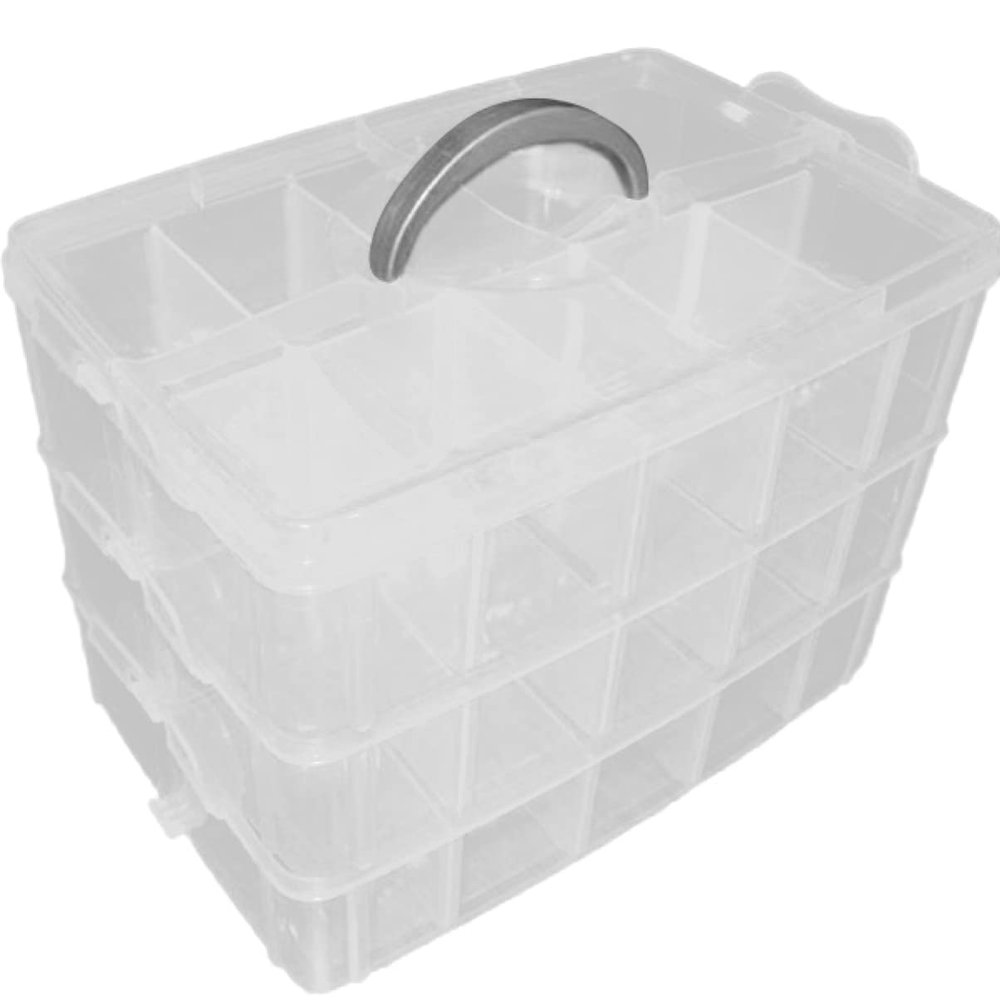 30 3 Tier Storage Container Bead Storage Case Beads Cosmetic Container White Large Tool