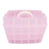 Zerodeko 30grids Handheld Detachable Plastic Storage Box Organizer for Cosmetics and Jewelry Transparent Design Handle Color view 1