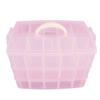 Zerodeko 30grids Handheld Detachable Plastic Storage Box Organizer for Cosmetics and Jewelry Transparent Design Handle Color view 2