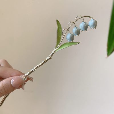 Simple Modern Temperament Lily Of The Valley Hair Sticks Fashion Metal Hair Pins Stick Bun Chopsticks Hair Accessories For Women Bun