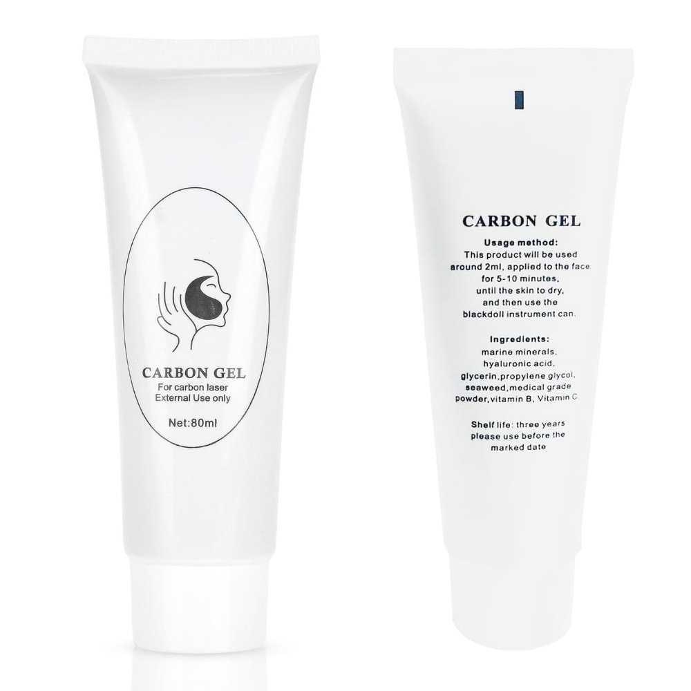 ANKROYU 80ml Carbon Creme Gel, Peeling Facial Cream for Blackhead Removal & Skin Rejuvenation with Light Machine for Laser Skin Treatment & Deep Cleansing
