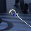 Blue Bamboo Leaves A Word Hairpin Hair Sticks Fashion Metal Hair Pins Stick Bun Chopsticks Hair Accessories For Women Bun view 2